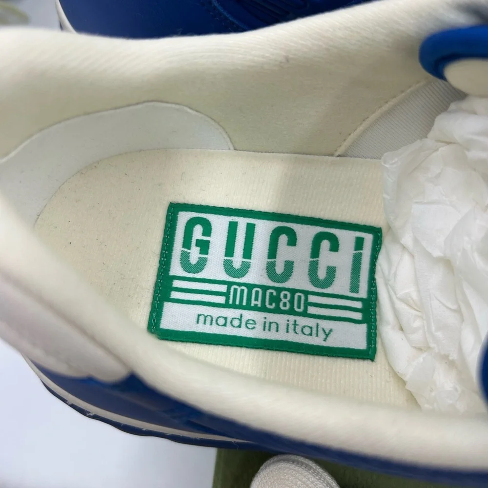 Men's Gucci Mac 80 low top sneakers size 8.5 fits 9.5 US made in Italy